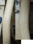 Drehwuchs um den Knubbel. links: vorher, rechts: nachher.