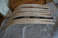 Da sieht man die vorbereiteten Rahmen zum verleimen