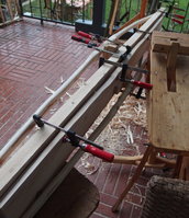 Schließlich zum Trocknen eingespannt