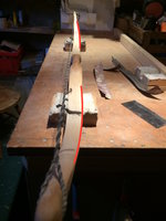 An den roten Stellen habe ich verstärkt Material abgetragen