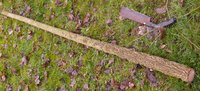 Da liegt er in in seiner vollen Pracht - entastet, schnurgerade und 220 cm lang