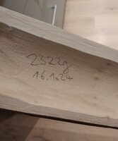 Mit dem Gewicht das erste mal ohne Rinde.