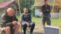 Fatz, Matthias und F'al Gran bei der Morgenandacht