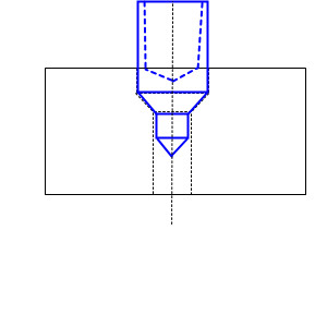 Halterung für Gewindespitzen.